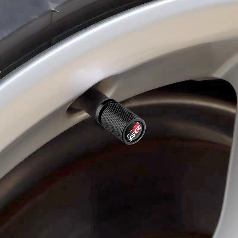 4Pcs 3D Metal Car Wheel Tire Valve Stem Caps Waterproof Dust Cover for Toyota GR Supra Corolla Hilux C-HR Yaris GT86 Accessories HP7