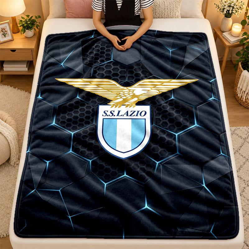 Flannel BlanketLazio FC Warm Soft Throw Blanket for Indoor Sofa Bed Living Room Use