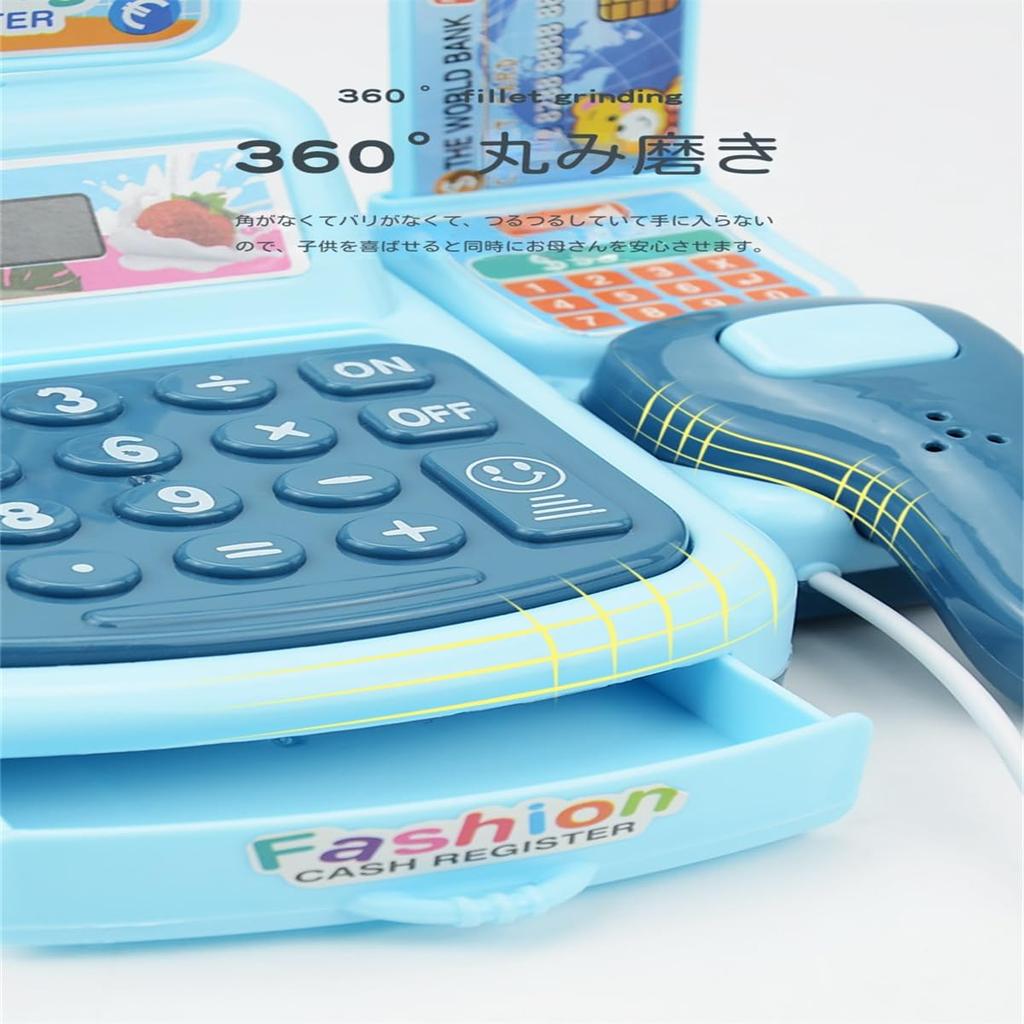 Supermarket Zabawka do Zabawy w Kasjera z Kalkulatorem, Rola Sprzedawcy i Kartą Kredytową, Wiek Chłopcy i Prezent na Boże Narodzenie Dzieci, Skaner,