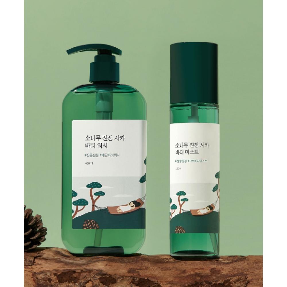 Roundlab Pine Soothing Cica Body Wash 400ml + Body Mist 150ml + Free 8ml Shampoo none