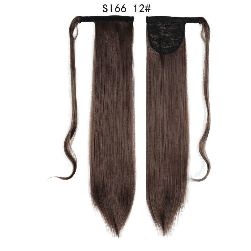 Long Straight Ponytail Synthetic Hair Fiber Heat Resistant Straight Hair With Ponytail Hair Extended Black Brown Headwea