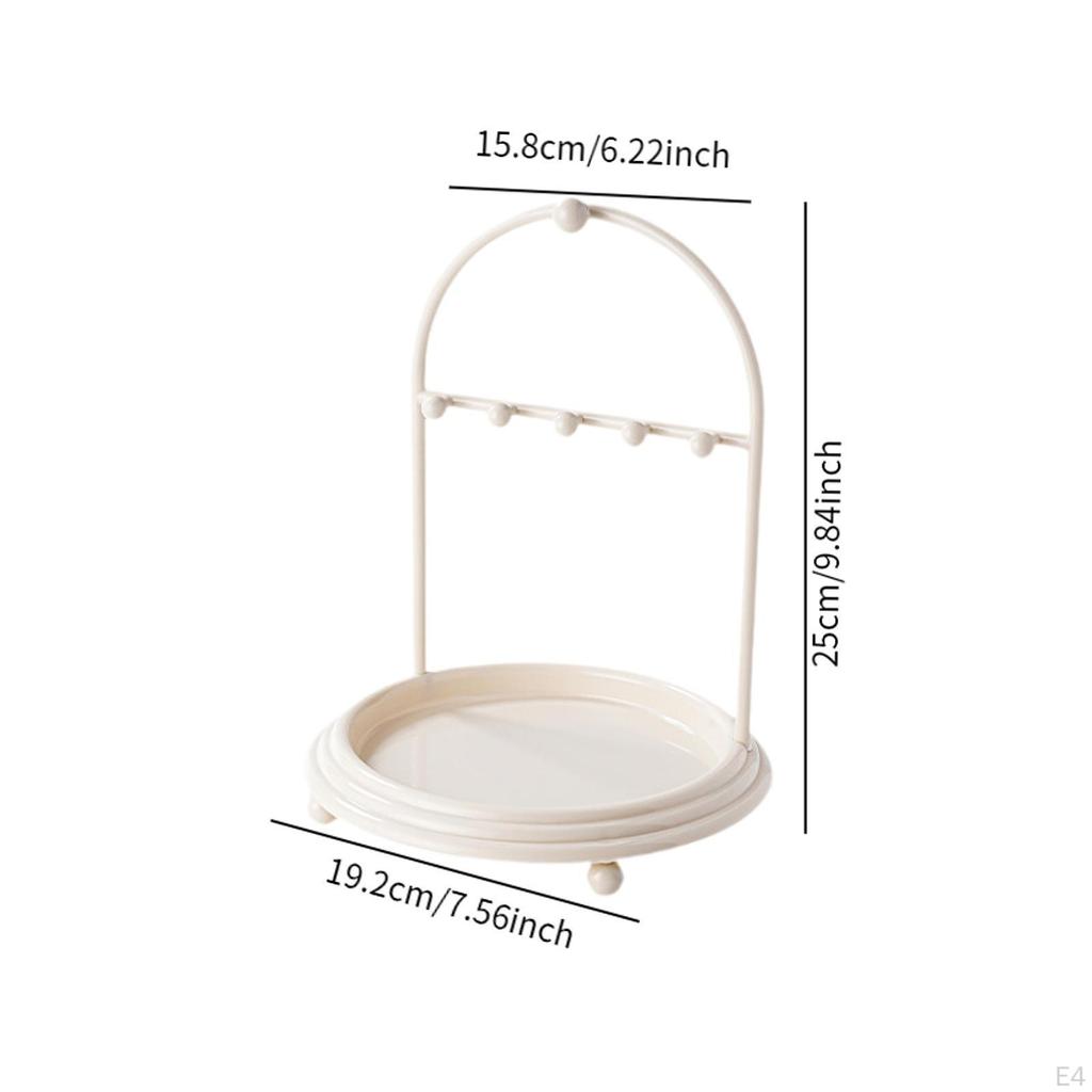 Jewelry Organizer Earring Necklace Display Holder Chic Showcase Countertop with Rings Tray