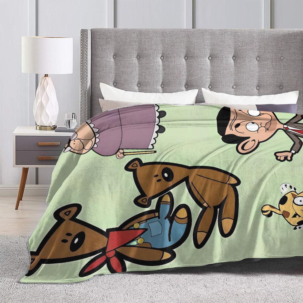 Mr Beans  Flannel Blankets Winter  Soft Durable Bedding Throws for Kids Adult Couch Bed Novelty Bedspread Sofa Bed Cover