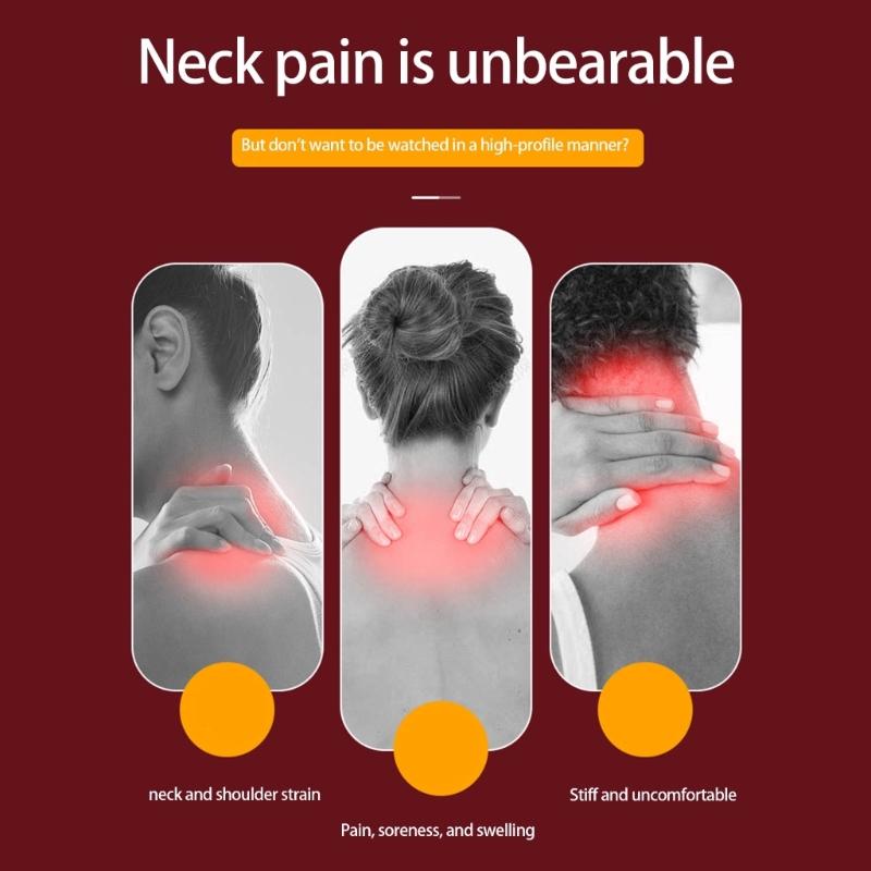 Neck Massagers with Heat,Electric Pulse Neck Massagers for Pains Relief,Mini Hanging Massage Device for Women Men Gift