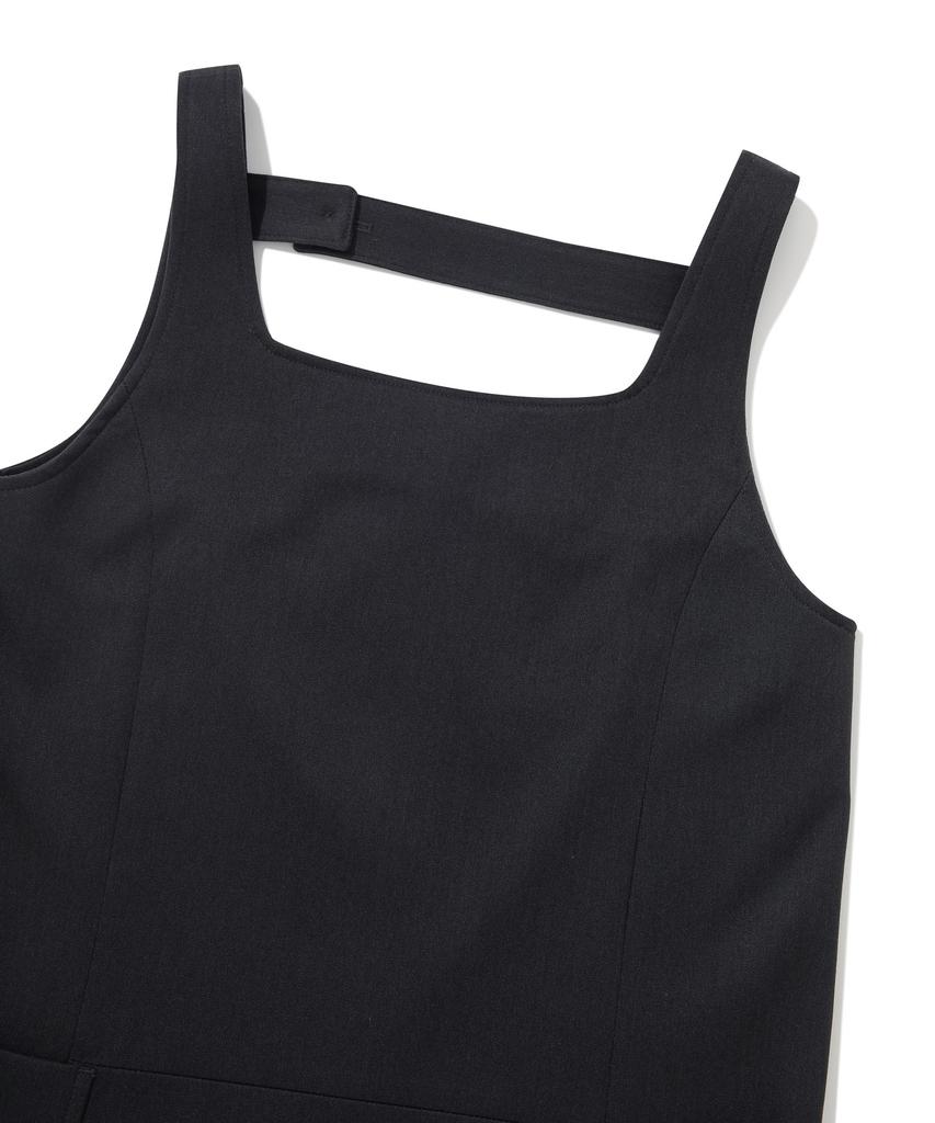 Covernat Woman Pocket Layered Mini Dress Charcoal