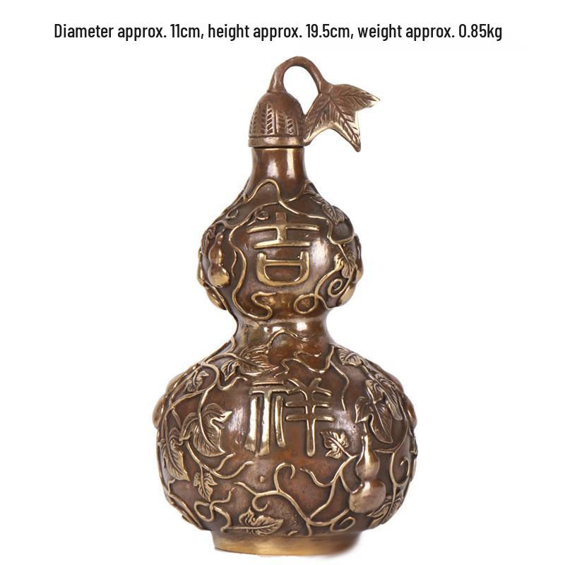 Copper Fortune Ruyi Gourd Bagua Ornament for Longevity and Prosperity