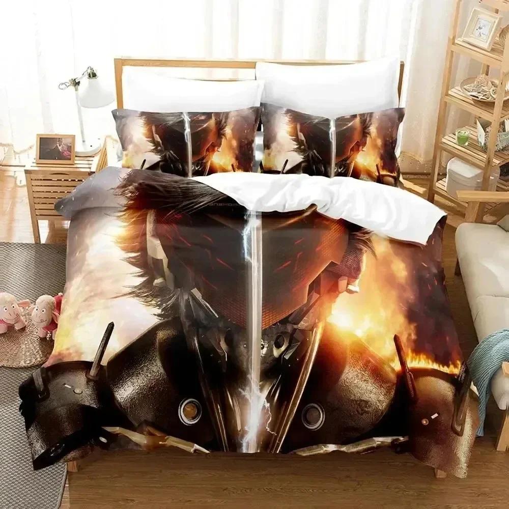 Anime Metal Gear Rising Revengeance On Steam Bedding Set Print With Pillowcase Duvet Cover Soft Queen King Size Bedclothes Home