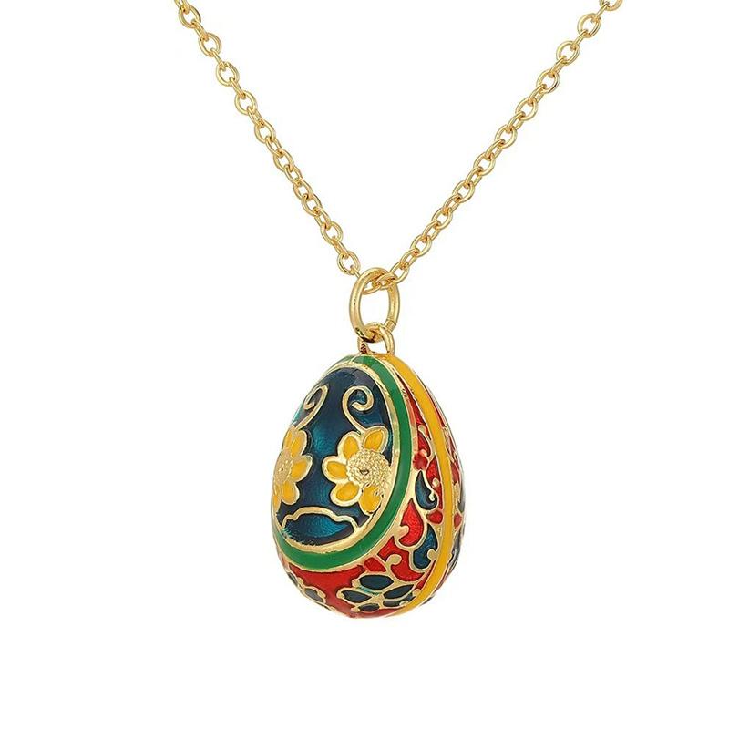 1Pc Clavicle Chain Niche Water Droplet Pendant Exquisite Pendant Necklace Gift Pattern Easter Egg