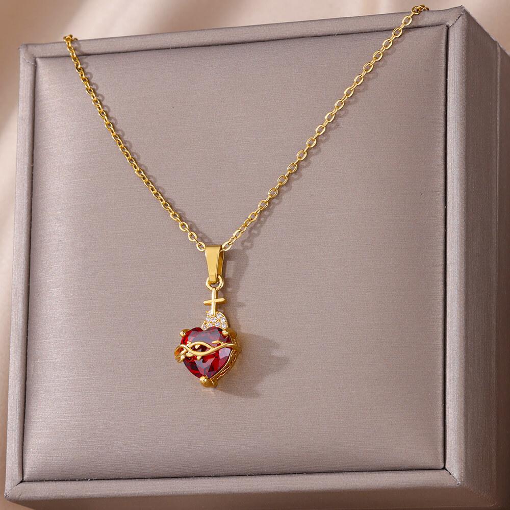 316L Stainless Steel Multilayer Heart Necklace For Women Girls Goth Gold Color Clavicle Chain Charm Choker Jewelry Birthday Gift