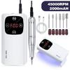 2 in 1 45000RPM Nail Drill Set with Drill Bits Nail Lamp Nail File Manicures