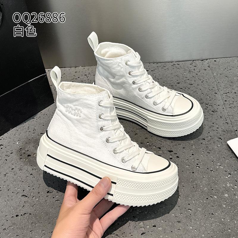 High-top canvas women's 2026 autumn new muffin platform sports and leisure board shoes