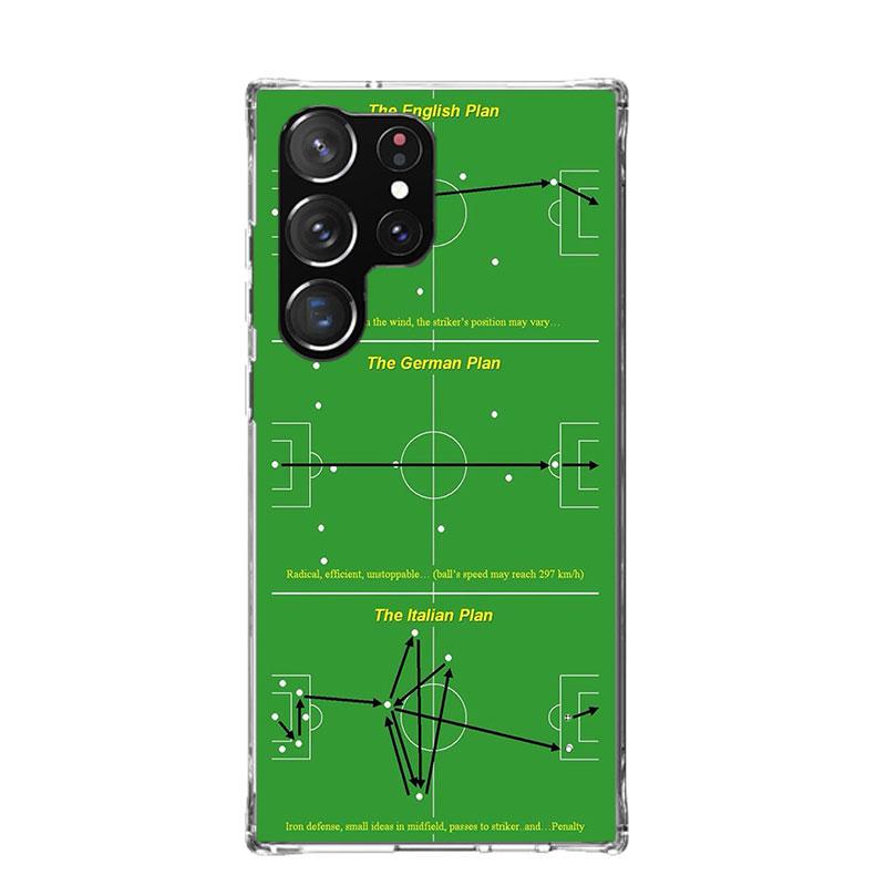 Football Soccer Tactics Time Case Phone Cover for Samsung Galaxy S24 S25 Ultra S23 Plus S22 + S21 S20 FE S10 S25 Edge Trend Fund