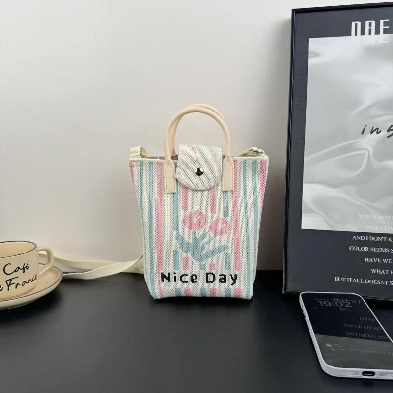 

New knitted mobile phone bag, high-end handbag, women s messenger bag, adjustable versatile, convenient and large-capacity bag