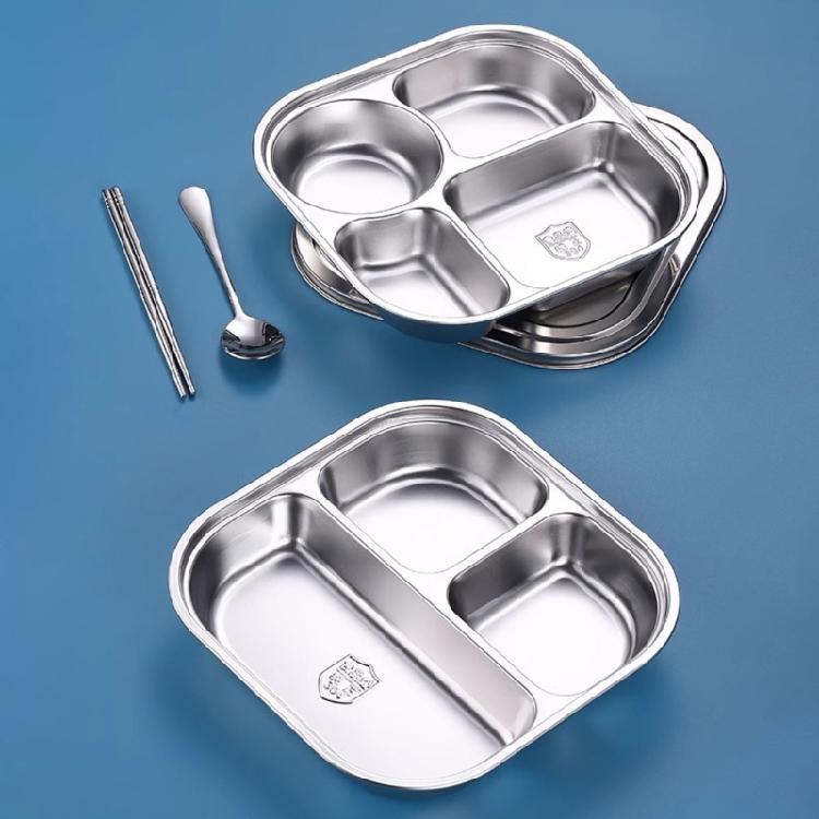 Dishwasher Safe Lunch Plates Efficient Stainless Steel Divided Dinner Plates for Toddlers Elderly and Hospital Use