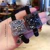 Korean Style Rhinestone Heart Hair Tie Four-Leaf Clover Square Hair Tie Easy Temperament to Tie Hair Rubber Band