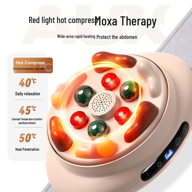 Rechargeable Abdominal Massager: Moxibustion, Hot Compress, Kneading, Bianshi Therapy