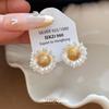 18k Gold Plated Zircon Flower Stud Earrings - Vacation Style, Personalized High-End Jewelry