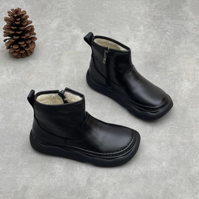 

Повседневные зимние ботинки, Универсальные ретро хлопковые туфли, Ботинки нового стиля, Женские ботинки на толстой подошве 40 чёрный