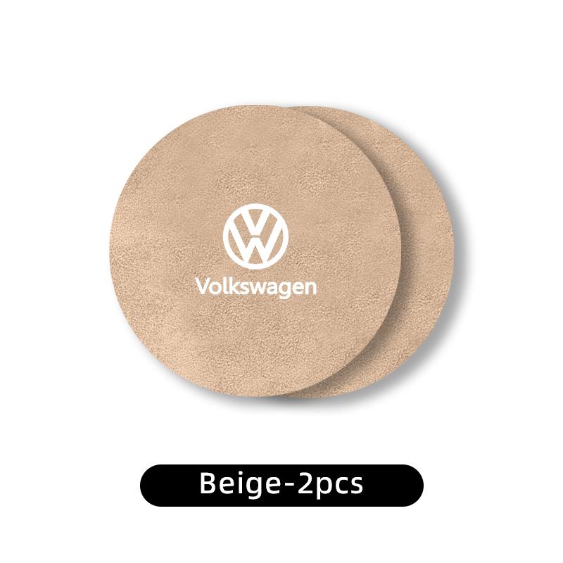 

2026 Hot For Volkswagen VW 2PCS Car Coaster Water Cup Holder Anti-slip Pad Mat For Volkswagen VW Passat Golf Tiguan Polo Scirocc бежевый