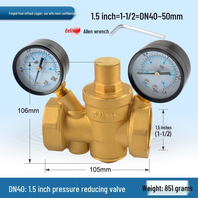 Adjustable Brass Water Pressure Reducing Valve for Heaters & Purifiers