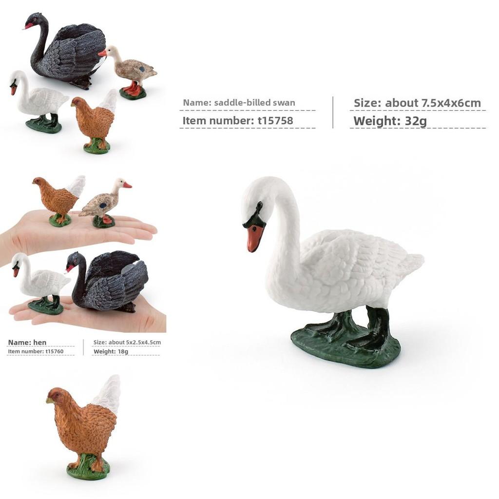 Pvc Farm Animal Decor Set With Realistic Swans Ducks And Chickens For Home Or Office Display