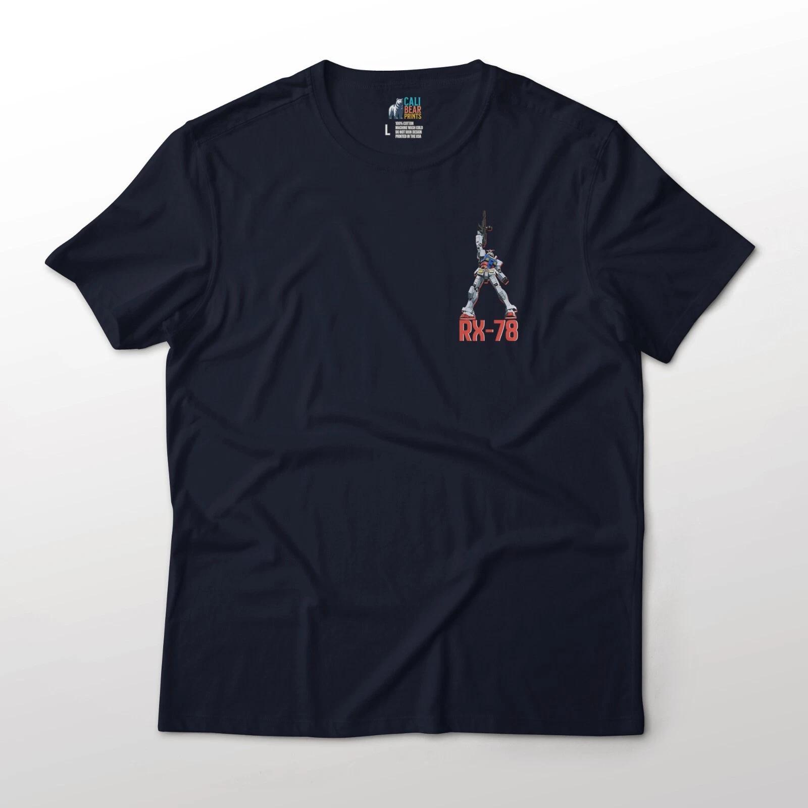 Gundam RX-78 Mobile Suit Anime Graphic Art Tee Novelty Chest Print T-T-Shirt M