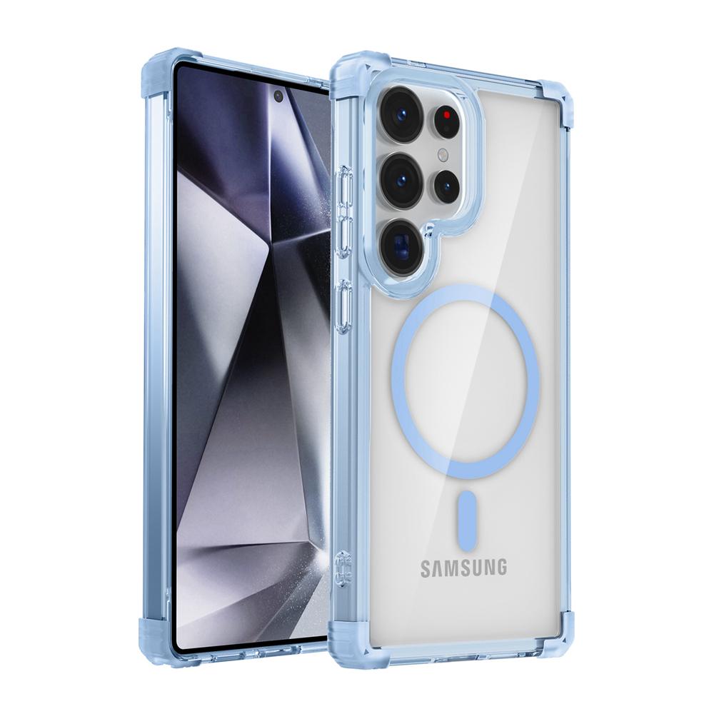 KEYSION Transparente, stoßfeste Hülle für MagSafe für Samsung Galaxy S25 Ultra 5G, magnetische kabellose Ladehülle, klare Telefonabdeckung