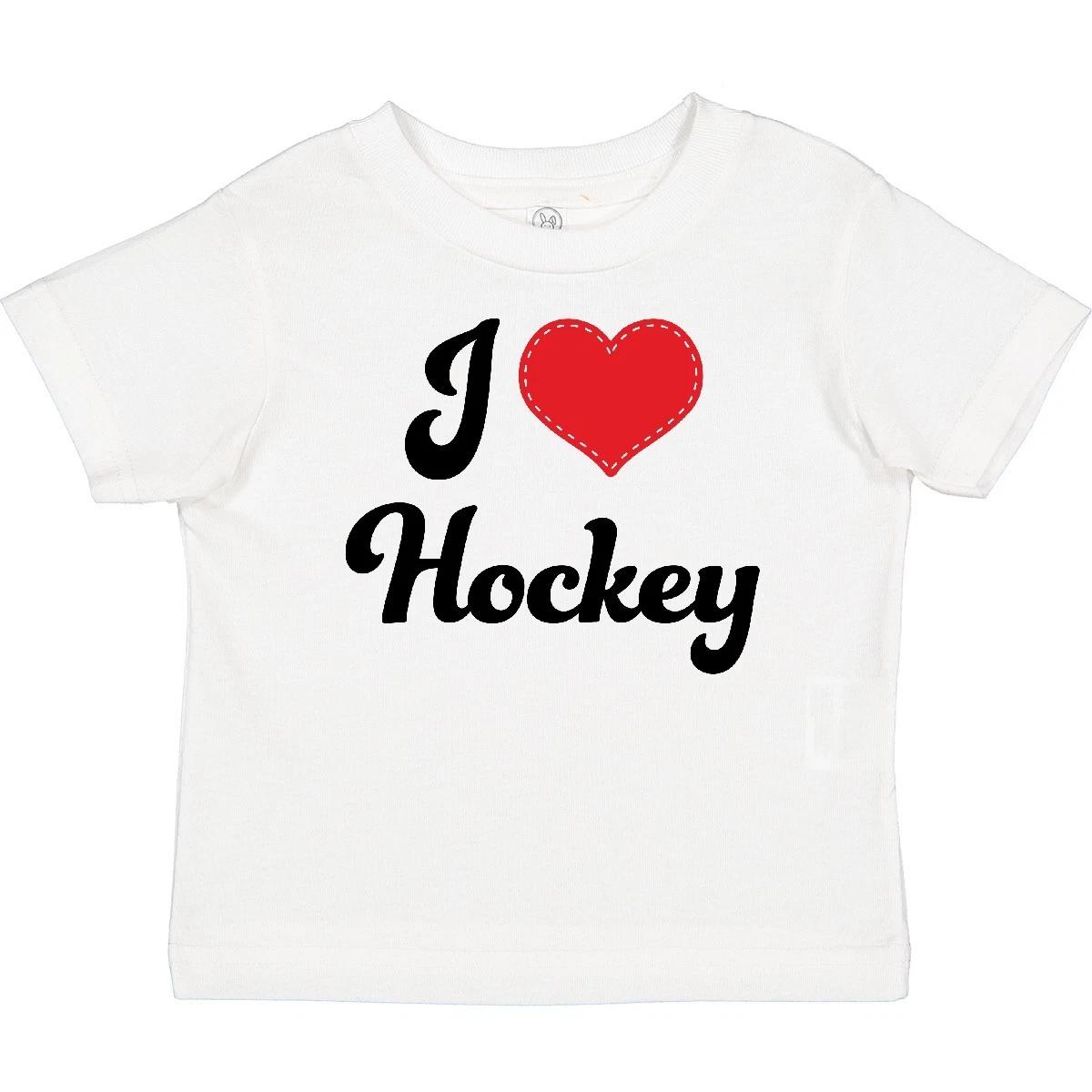 Inktastic I Love Hockey Baby T-Shirt Team Sports Mom Childs Infant Tees Clothing 140