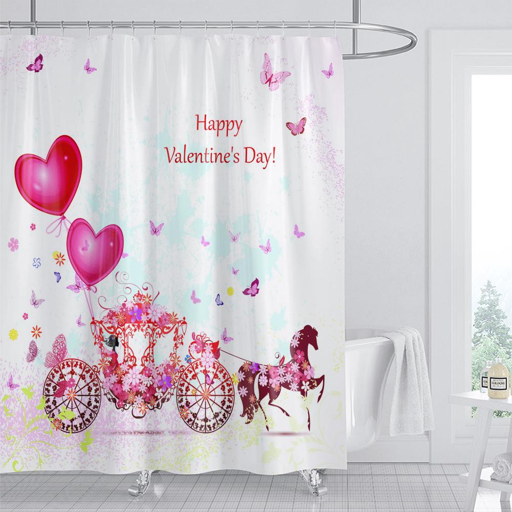Beautiful Flower Butterfly Girl Shower Curtain Waterproof Shower Curtain Bathroom Partition Curtain Bathroom Decor Accessories