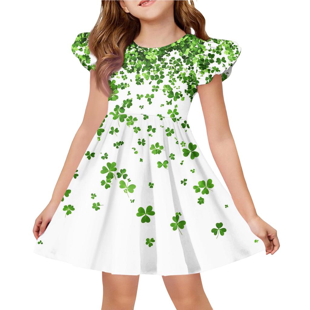 Letnia Sukienka Księżniczki dla Dziewczynek - Sukienka T-shirtowa o Kroju A. dzień Patryka