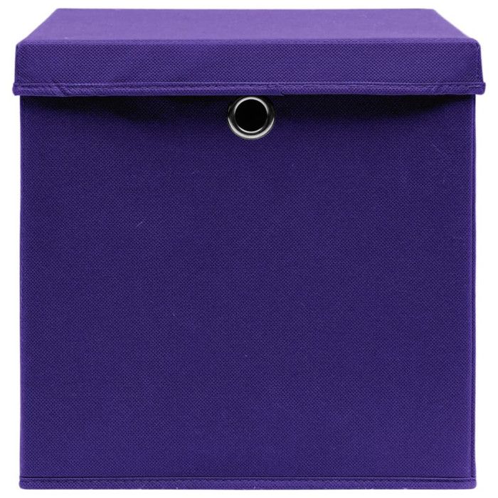 Boîtes de rangement - VIDAXL - 28x28x28 cm - Tissu intissé - Pliables - Violet