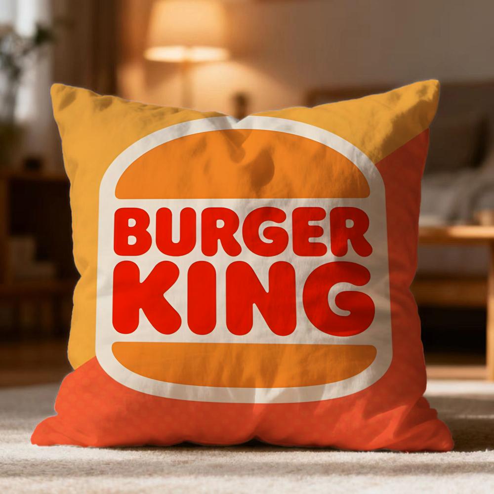 Popular BBurger Kinged Cushion Cover Soft Washable Pillow Case Multi-Scene for Couch Bed Travel Office Use