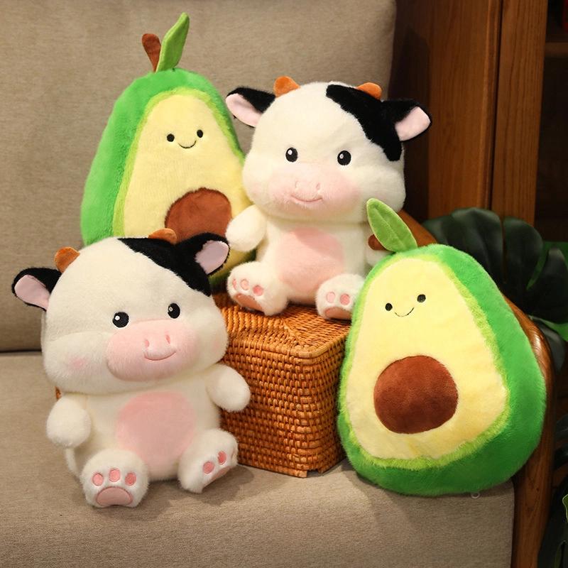 Transfiguration Avocado Dairy Cattle Plush Toy Sofa Pillow Room Decoration Gift