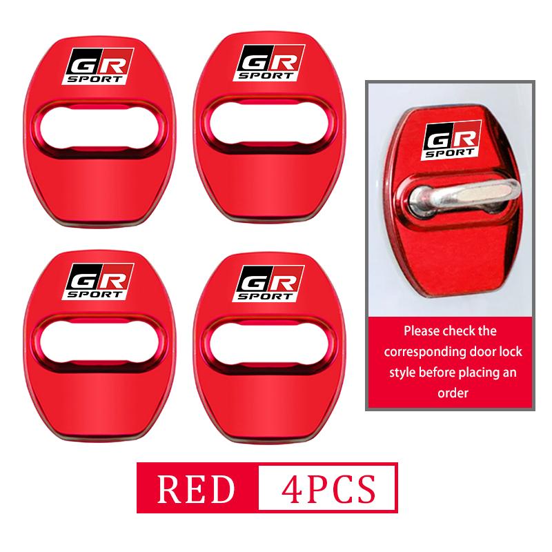 4Pcs Zinc Alloy Car Door Lock Buckle Protective Covers For S3 GRsport Hilux Aygo Yaris Corolla Rav4 CHR Auris JH3