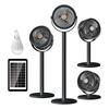 Solar Retractable Floor Fan with USB & LED Lighting for Indoor/Outdoor Use