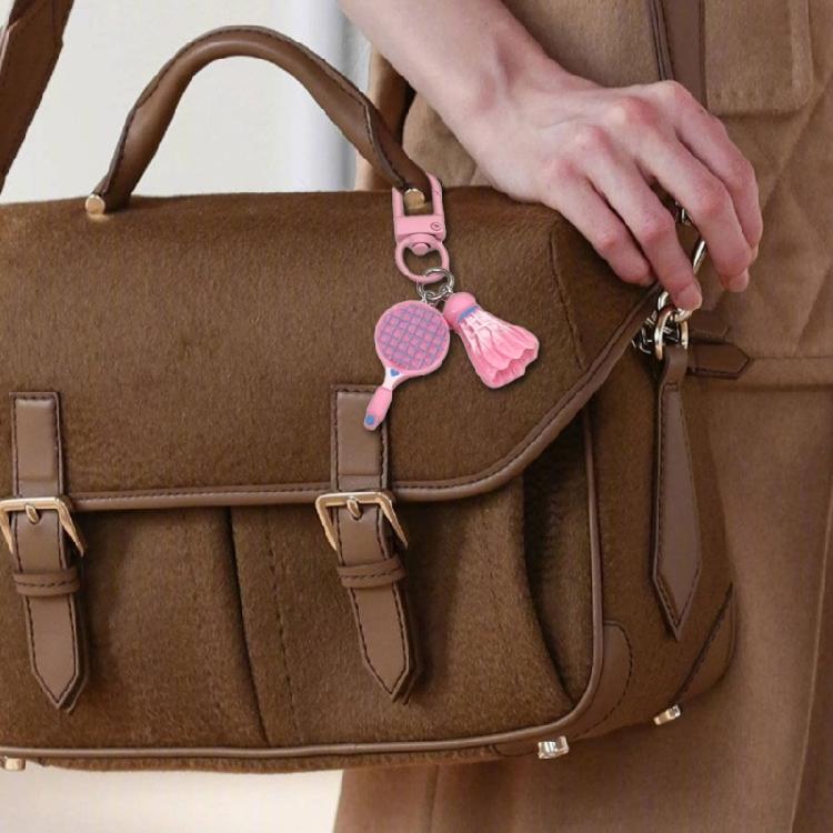 Spielerisches schlägerförmiges Schlüsselanhänger-Anhänger-Harz-Kunststoff-Charm Multifunktionales Zubehör Inspirierendes Geschenk für Sportliebhaber