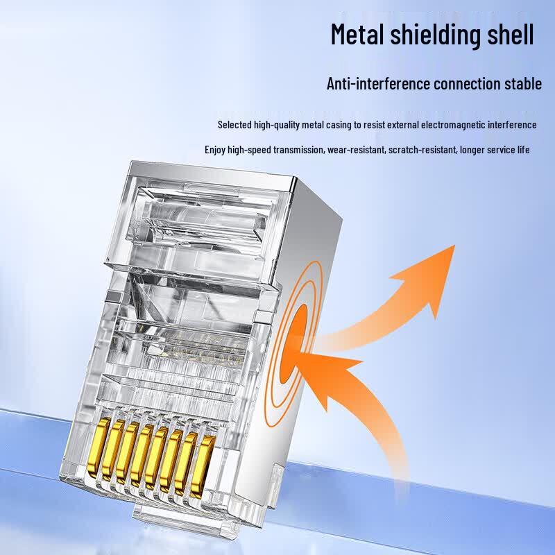 Biaze Cat.6A Shielded RJ45 Pass-Through Connectors