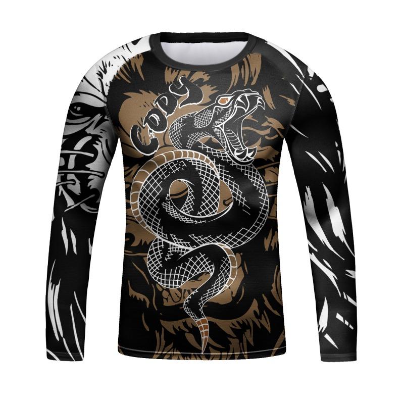 Breathable Elastic 3D Printed Casual Men's Round-neck T-shirt Urban Street Fashion Long Sleeves Men's Top Daily Casual