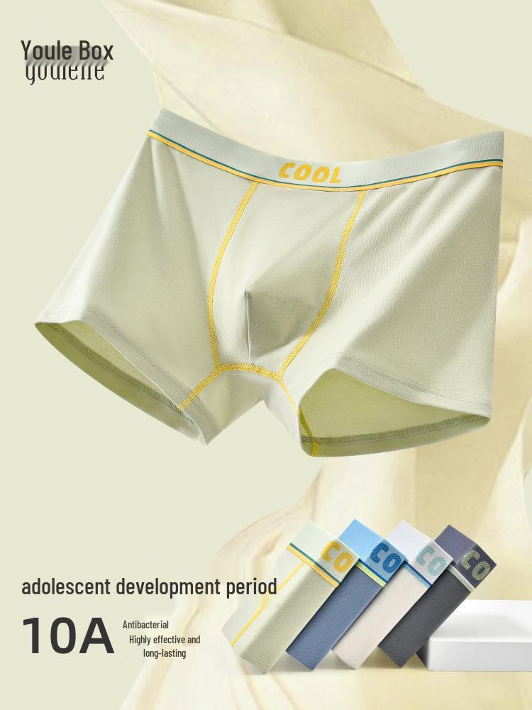 Pure Cotton Antibacterial Boxer Briefs for Adolescent Boys & Teenagers In Middle School