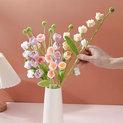 Mazzo di Fiori all'Uncinetto  Mazzo di Orchidee Campanula a Pompon Lavorate a Maglia Fiore a Maglia Fiore all'Uncinetto Campanula Decorazione per la Casa