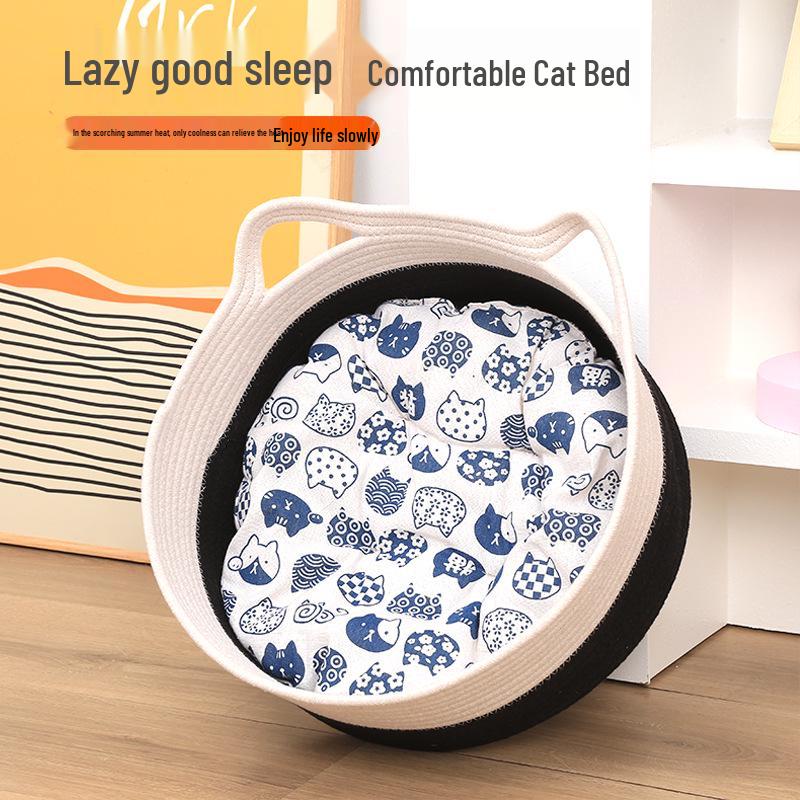 Prodyšná tkaná bavlněná postel pro domácí mazlíčky - Kočky & Psi - Celoroční pohodlí