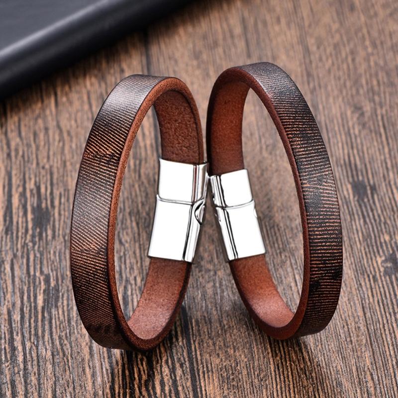 Italian Cowhides Couple Bracelet Handmade Distressed Leather Cuff Unisex Jewelry Accessory For Everyday Stylish Looks