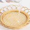 Rattan Coaster Retro Exquisite Bamboo Flower Shaped Coffee Boho Coasters Living Room