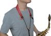 Adorence Premium Saxophone Strap Breathable Pads and Metal Ergonomic Cervical Strap Pad Red (Handmade, Hooks) - -