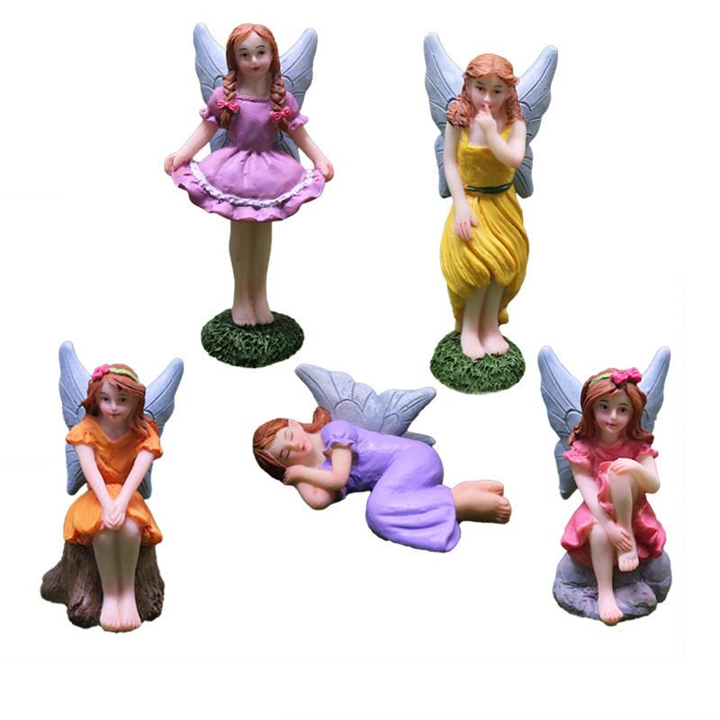 Fairy Flower Resin Crafts Wing Design Micro Landscape Decoration Ornament