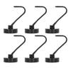 6Pcs Swing Magnetic Hook Set No Drilling Need Decorative Beautiful Looking 180 Degrees  Rotating Hooks 0‑15kg Black