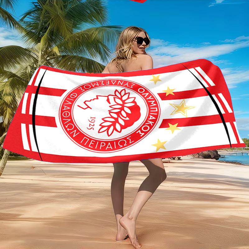Olympiacos FC Wappen Emblem Strandtuch, Schnelltrocknend, Pflegeleicht, Geeignet für Fitness und Strandurlaub, Sport-Essential