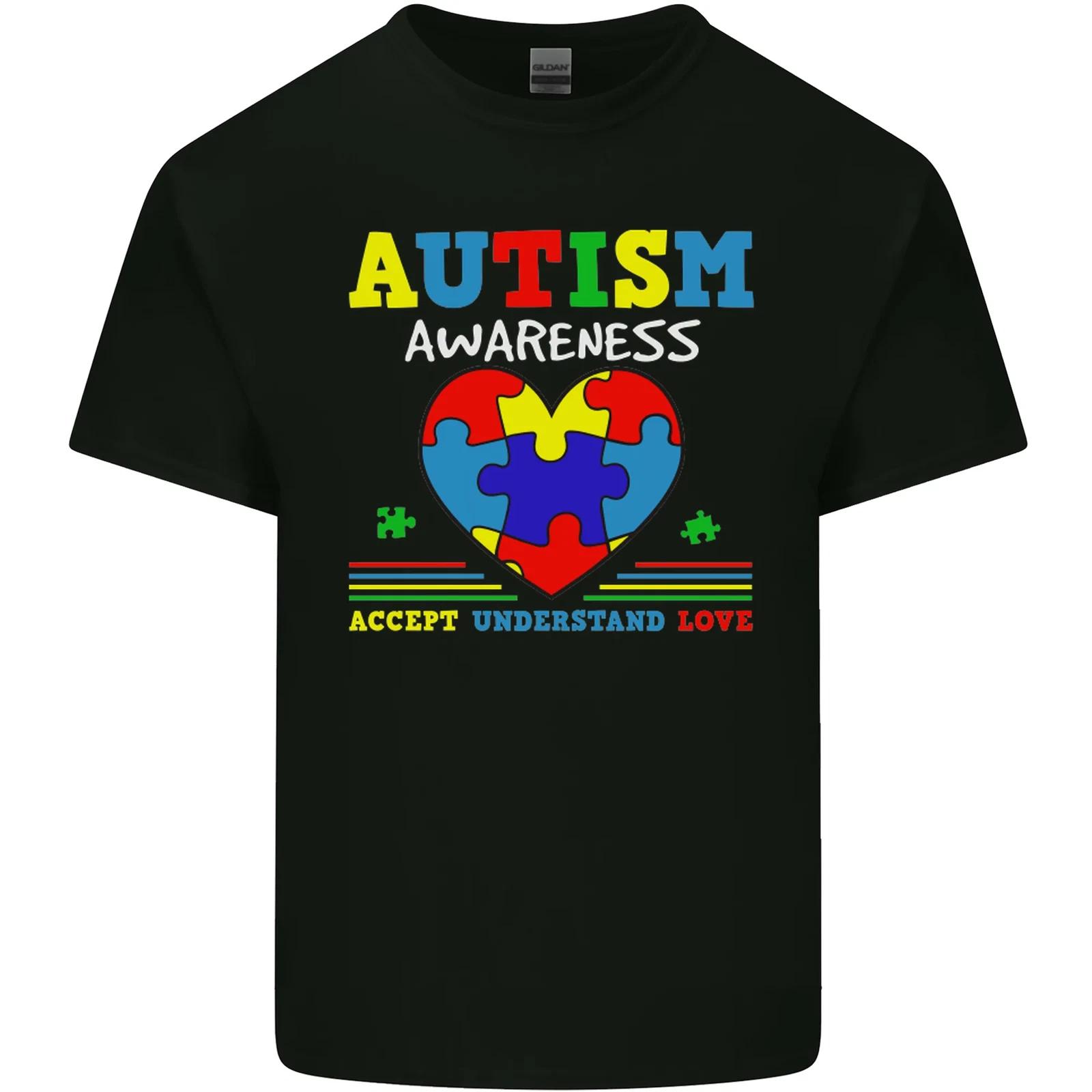 Autism Awareness Autistic Love Accept ASD Kids T-Shirt Childrens 2XL