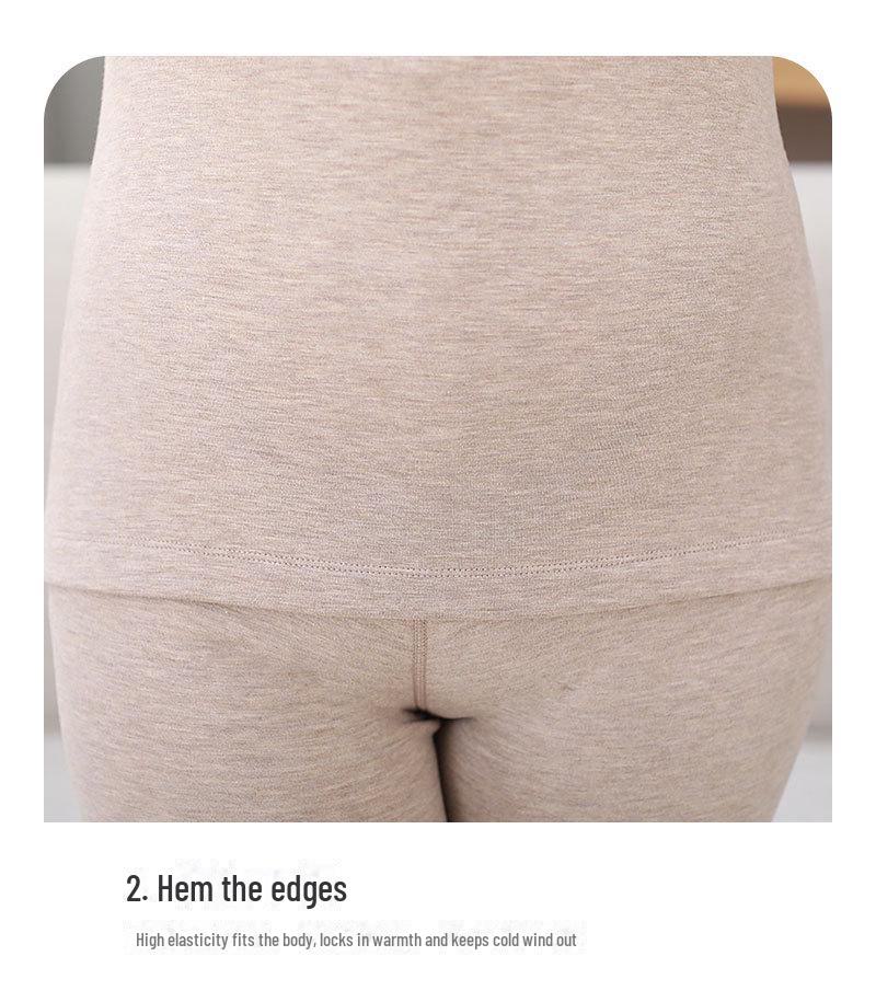 Silk Cashmere Women's Thermal Underwear Set - Round Neck, Suited for Middle-Aged and Elderly