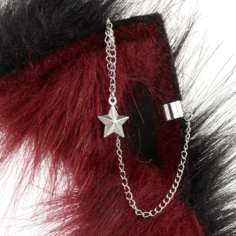 Faux Furs Animal Ear Headdress for Cosplay Anime Parties Adjustable Shape Headwear